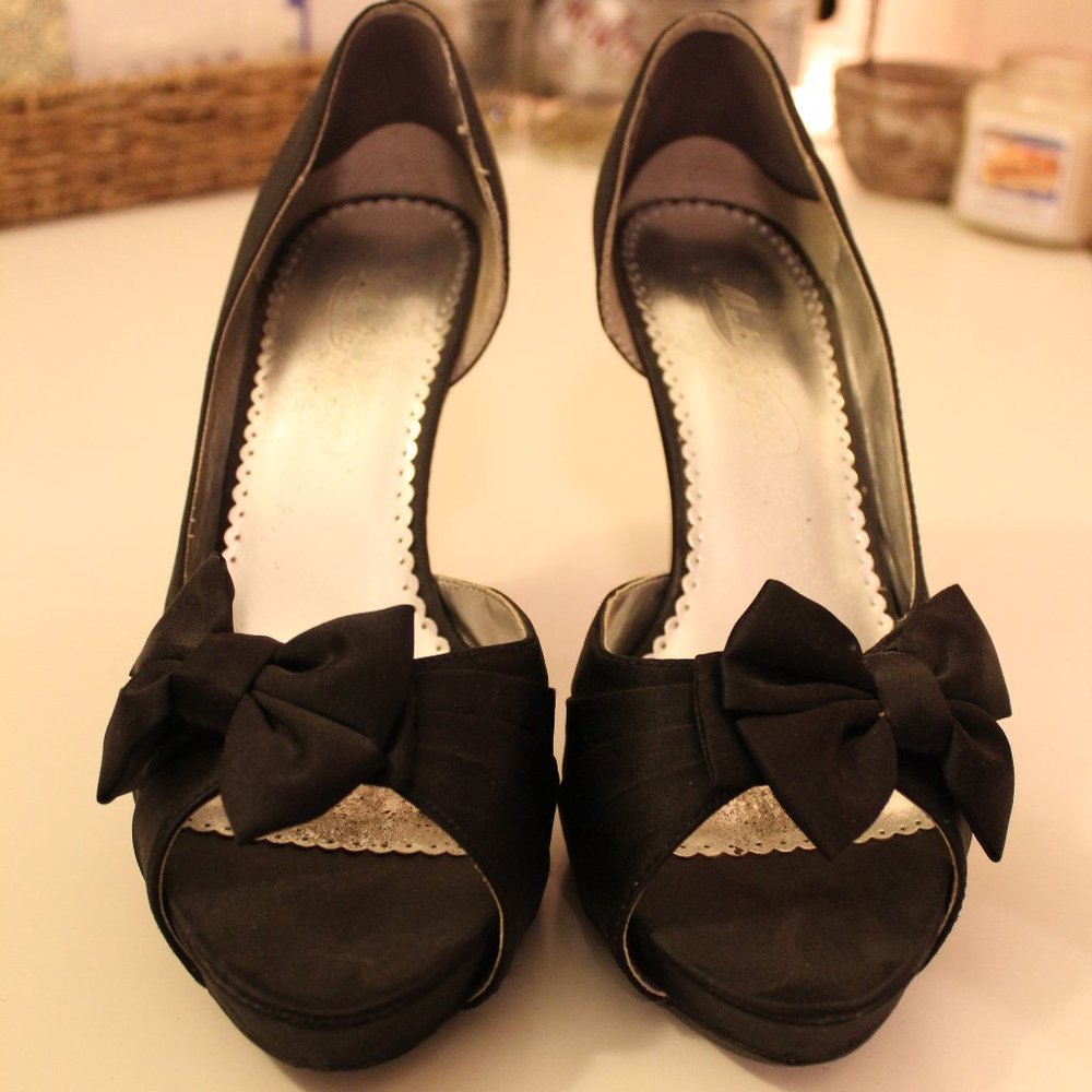 Black Dress Heels with Bow